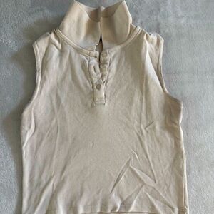 Brandy Melville Cream Polo Tank Top